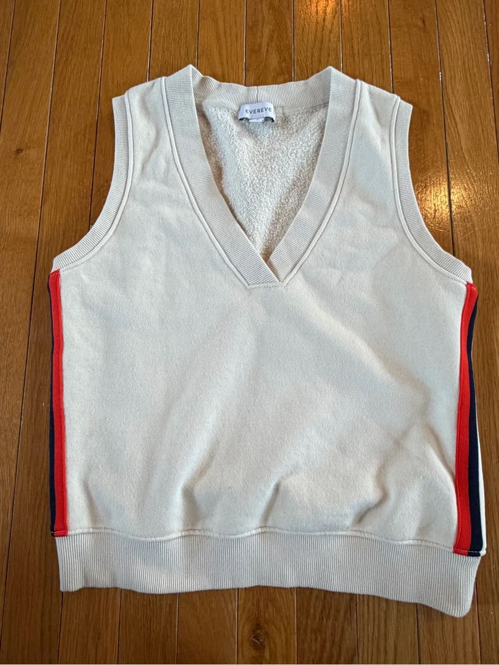 5 Evereve Sleeveless Knit Tank Top Lot Black White Cream Solid Stripes Sz Small - Picture 7 of 10